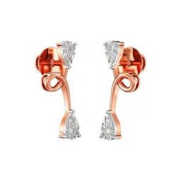 Joyalukkas 18k (750) Purity Rose Gold Interwoven Diamond Earrings-image-40