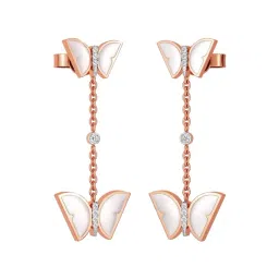 Joyalukkas 18k (750) Purity Rose Gold Ivory Butterfly Dreams Diamond Earrings-image-31