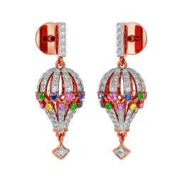 Joyalukkas 18k (750) Purity Rose Gold Parachute Drop Diamond Earrings-picture-39