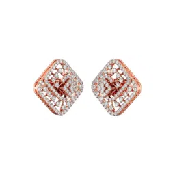 Joyalukkas 18k (750) Purity Rose Gold Timeless Square Swirl Diamond Earrings-picture-30