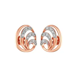 Joyalukkas 18k (750) Purity Rose Gold Twisty Oval Diamond Earrings-picture-18