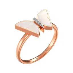 Joyalukkas 18k (750) Purity Rose Gold White Flutter Diamond Ring-image-23