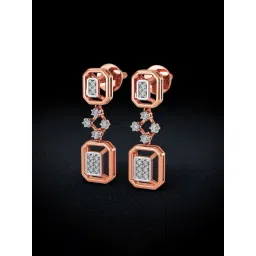 Joyalukkas 18k Gold Shimmered Inspired Diamond Drop Earrings-picture-12