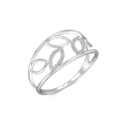 Joyalukkas 18k White Gold & Diamond Leaf Petal Ring for Women-image-19