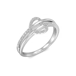 Joyalukkas 18k White Gold & Diamond Tri-band Heart Ring for Women-image-3