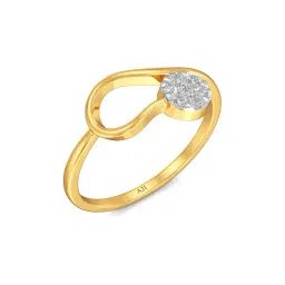 Joyalukkas 18k Yellow Gold & Diamond Curvy Round Ring for Women-picture-15