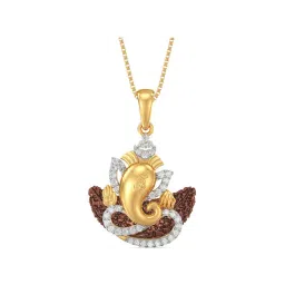 Joyalukkas 18k Yellow Gold & Diamond Unisex Ganesha Chain Pendant-image-42