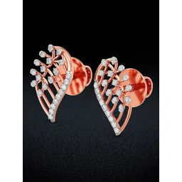 Joyalukkas 18Kt Gold Radiant Leaflet Stud Earrings Diamond -2.76 gms-picture-24