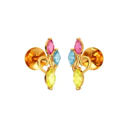 Joyalukkas 22k (916) Blooming Swirl Gold Stud Earrings For Women-picture-34
