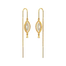 Joyalukkas 22k (916) Fringed Leaf Elegance Gold Earrings For Women-picture-13