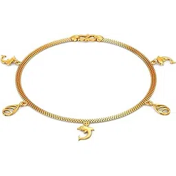 joyalukkas 22k (916) Purity | BIS Certified | Whimsical Dolphin Dew Gold Bracelet For Women-picture-25