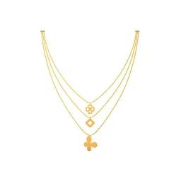 Joyalukkas Frail Three-layered Designer 18k Yellow Gold Necklace for Women-picture-34