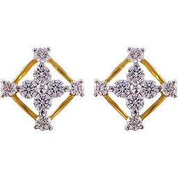 joyalukkas Women 18K Yellow Gold And Diamond Stud Earrings-picture-21