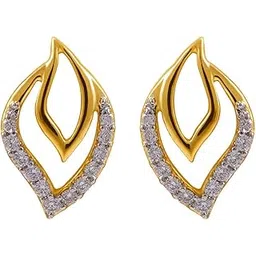 joyalukkas Women 18K Yellow Gold And Diamond Stud Earrings-picture-45