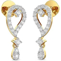joyalukkas Women 18K Yellow Gold And Diamond Stud Earrings-picture-12