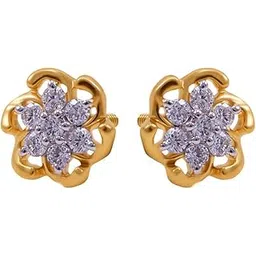 joyalukkas Women 18K Yellow Gold And Diamond Stud Earrings-picture-10