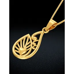 Joyalukkas Women 22KT Gold Heart In Leaf Pendant 1.82gm-picture-26