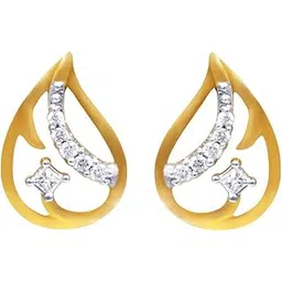 joyalukkas Women Pride Diamond Collection 18K (750) Yellow Gold And Diamond Stud Earrings-picture-12