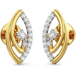 joyalukkas Women's & Girl's 18K Yellow Gold And Diamond Stud Earrings-picture-24