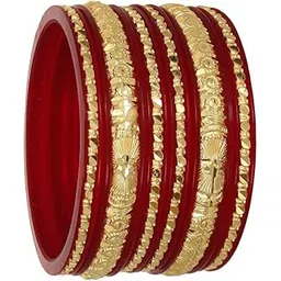 Joyeria Fashions Micro Plating Gold Plated Bangles Set (Pack of 6 Bangles)-picture-23