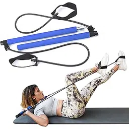 Joyfit Pilates Bar-with Resistance Tube, Detachable Exercise Pilates Bar Kit with Foot Loop for Home and Gym Pilates Workout, Whole Body Exercise, Yoga and Stretching- Ideal for Men & Women (Blue)-picture-20