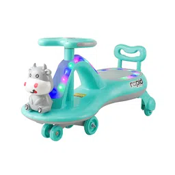 JoyRide Premium Panda Rapid Swing Magic Car Toys For Kids Girl Boy - Dashing Lights Music Rideons & Wagons Non Battery Operated Ride On-GREEN-picture-12
