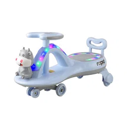 JoyRide Premium Panda Rapid Swing Magic Car Toys For Kids Girl Boy - Dashing Lights Music Rideons & Wagons Non Battery Operated Ride On-WHITE image 1