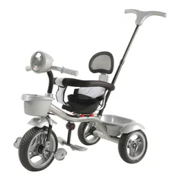 JoyRide Speedo Pro Tricycle Rotating Seat Tricycle with Music and Light Dual Storage Basket -Parental Handle  Footrest Backrest Safety Harness for Kids Boys - Girls Age 2 to 4 Years Tricycle - Silver-picture-18