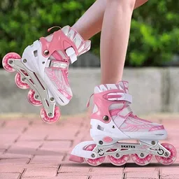 jr club Skating Shoes for Boys, Girls 4 Wheel Inline Skates Age 7 to 15 Years In-line Skates - Size Free UK-picture-12