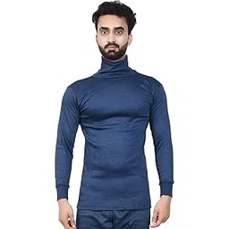 j.s. oswal JS Oswal Men High-Neck Blue Thermal Top (Size -100)-picture-32