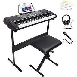 JUAREZ Octavé JRK661 61-Key Electronic Keyboard Piano with LED Display | Adapter | Key Note Stickers | Mic |Music Sheet Stand | JAK100 Keyboard Bench | JAK200 Piano Keyboard Stand-picture-31