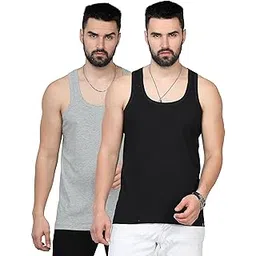 juari be a gentleman Cotton, Regular Fit, Sleeveless, Round Neck High Moisture Absorbing Combed Vest for Men (Pack of 2)-picture-56