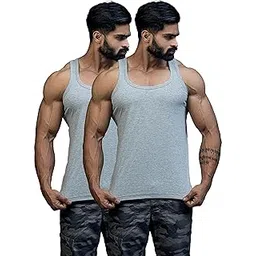 juari be a gentleman Supper Super Combed Men's Vest Duo | Narrow Shoulder Straps, Gold Finish - Pack of 2-picture-34