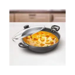 judge by prestige JUDGE Black & Transparent Hard Anodised 26 cm Induction Compatible Kadai With Glass Lid (3.1 L)-picture-13