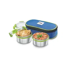 judge by prestige JUDGE Silver & Green Stainless Steel Lunch Box With Bag (0.3 L) - Set of 2-picture-27