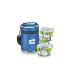 judge by prestige JUDGE Silver & Green Stainless Steel Lunch Box With Bag (0.3 L) - Set of 3-picture-26