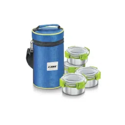 judge by prestige JUDGE Silver & Green Stainless Steel Lunch Box With Bag (0.3 L) - Set of 4-picture-25