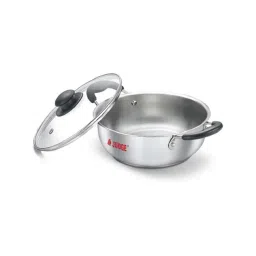 judge by prestige JUDGE Silver & Transparent Stainless Steel 20 cm Gas Compatible Kadai With Glass Lid (1.9 L)-picture-31