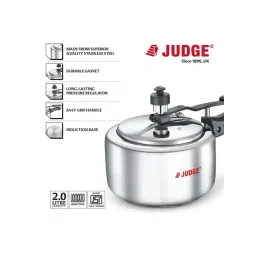 judge by prestige JUDGE Silver Stainless Steel Induction Base Pressure Cooker (2 L) image 2