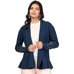 juelle Self Design Embroidered Open Front Shrug-picture-41