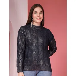 Juelle Women Cable Knit Woollen Long Sleeve Pullover-picture-32