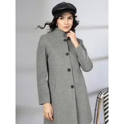 Juelle Women Mock Collared Single-Breasted Overcoat image 5