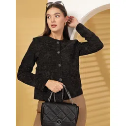 Juelle Women Round Neck Single-Breasted Short Coat-picture-26