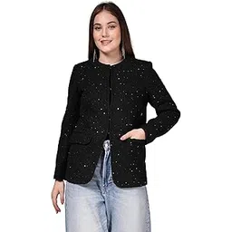 juelle Women Self Design Round Neck Overcoat-picture-24