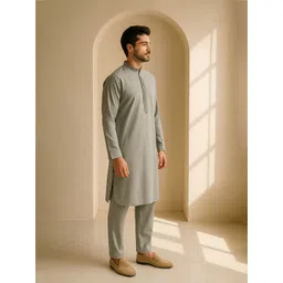 JUGG JUGG JEEYO Mandarin Collar Long Sleeves Straight Kurta image 5