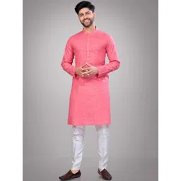 JUGG JUGG JEEYO Self Design Mandarin Collar Straight Kurta & Pyjamas-picture-33