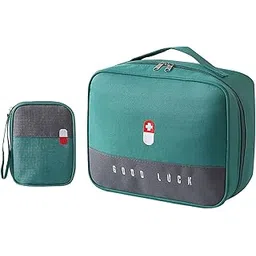 jugte Medicine Pouch for Travel Medicine Pill Tablet Storage Organizer Bag First Aid Organizer Bag Mini Empty Medical Storage Bag for Home, Office, Travel - Set of 2 (Green)-picture-10