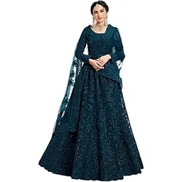 julee Women's Net Embroidered Semi-Stitched Gown Golly Gown-New-picture-12