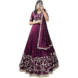 julee Women's Vichitra Embroidered Semi-Stitched Lehenga Choli (Morpankh LH-New)-picture-53
