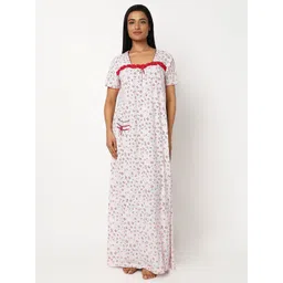 Juliet Floral Printed Short Sleeves Maxi Nightdress-picture-23